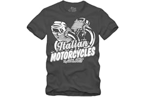 gestofft Italian Motorcycles Legend T-Shirt Moto Motor Guzzi Cafe Racer Scrambler V11 V7 V9 V6 Italy Gris