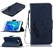 Produktbild Samsung Galaxy J7 (2016) SM-J710 Hülle, SpiritSun Ledertasche Schutzhülle für Samsung Galaxy J7 (2016) SM-J710 Folio PU Leder Tasche Case Cover Bookstyle mit Standfunktion und Kredit Kartenfächer (Feder und Vögel, Navy Blau)