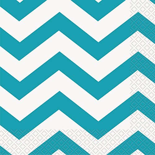 Book's Cover of Unique Party  38602  Paquet de 16 Serviettes  Papier  Motif Chevron  Turquoise