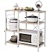 Produktbild DlandHome 3+3 Ablage Mikrowellenhalter Küchenregal Bäcker Regal Standregal multifunktionale Küche Regal Speicherwagen mit Haken (Basisversion Ahorn)