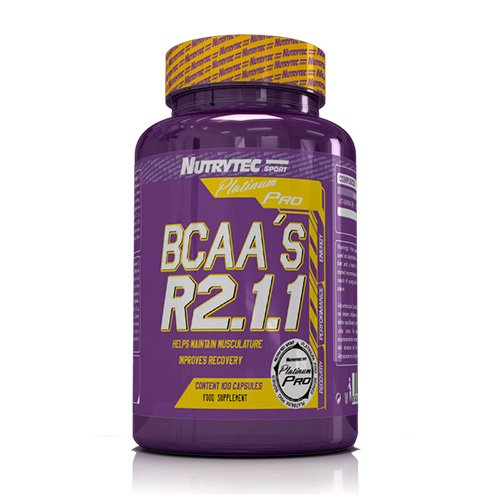 Nutrytec Aminotec BCCAs Platinum, Suplemento para Deportistas - 100 Cápsulas