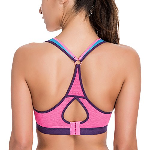 SYROKAN Damen Mid Sport BH – ohne Bügel,gepolsterten Cups,Ringerrücken - 2