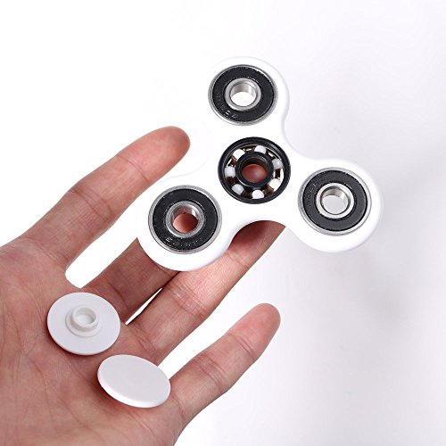 Hand Spinner Fidget Spinner Spielzeug Stress Reducer Tri-Spinner Fidget Premium Hybrid Keramik Lager EDC Focus Spielzeug für Töten Zeit entlasten Stress (2Pack(Weiß+Schwarz))HS053BW - 3