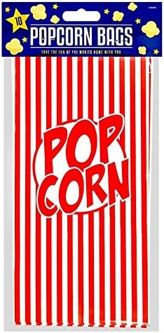 DabmooPaper Popcorn Bags Striped Retro Cinema Movie Film Night Style Boxes Favour Party Celebration Fun Kids Children Loot Bags Hollywood Cinema Treat Disposables Pack [ Pack Of 10, 5PKT ]