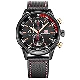 Mini Focus männer Luxus Multifunktions Wasserdichte Analoge Quarz Sport Military Uhren Mit Lederband Kalender 431704