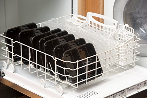 [10] Essensbehälter, 3 Fächer, stapelbar, für Essen, mit Deckeln, mikrowellengeeignet, spülmaschinenfest und wiederverwendbar. Mit Unterteilungen; von California Home Goods - 5