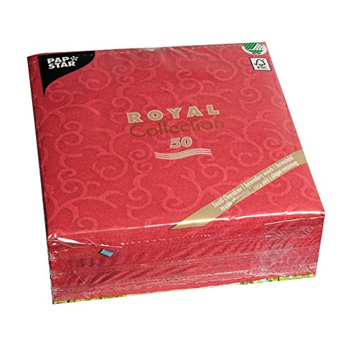PapstarRoyal Collection #84880 Napkins 1/4 Fold 40 cm x 40 cm Bordeaux Pack of 50