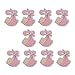 Produktbild 10pcs Baby Taufe Holzscheiben Holz Scheiben Dekoscheiben Verzierung Scrapbooking - Rosa Säugling