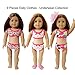 Produktbild ZITA ELEMENT 3 Set Badeanzug Strand Bikini Sommer Beach Badebekleidung Kleidung Sommerkleidung Outfits für 43-46 cm Babypuppe 17/18 Zoll American Girl Doll Schuhe Blumnen Haarreif