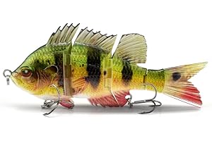 ODS LURE ODS Appât de pêche à 4 Segments avec Queue en Fibre pour Truite Basse Shad Lifelike Tackle