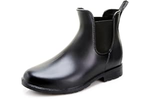 Rumkok Botas de Agua Mujer, Cómodo Elástico Caucho Botas de Tobillo Para Adultos, Impermeable y Antideslizante de Trabajo Al Aire libre Calzado