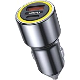 Hepu Hp-782 In-Car Charger 3.1A Pd 48 Watt Fast Fast Charger Metal Lighter Charger Type C 2-Port Lighted