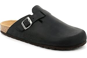 Grunland CB7034 Robi Ciabatta Uomo in Pelle INGRASSATA Plantare BIRK