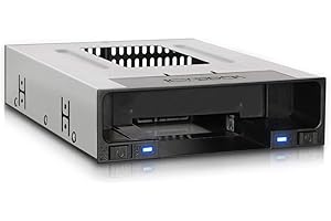 ICY DOCK Station d'accueil Rack Hot swappour 1 SSD / HDD 2,5" SATA et 1 Disque Dur HDD 3,5" SATA /SAS sans Plateau pour Baie de 5,25" - flexiDOCK MB795SP-B