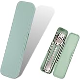 PLABBDPL 1 x 20cm/7.8" Portable Cutlery Box Travel Bag Tableware Storage Camping Bag for Spoon Fork Chopsticks (Green)