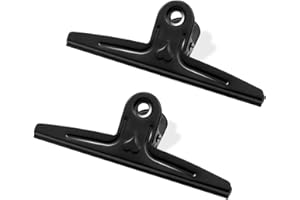 Coideal Fermacarte XXL, extra large, confezione da 2 pezzi, lunghezza 1 piede, in acciaio inox, giganti, colore: nero