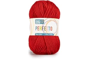 MEZ CUCIRINI Gomitolo lana Perfetto (della MEZ) 133 mt. 100% acrilico per ferri o uncinetto 3-4 (Rosso P8221)
