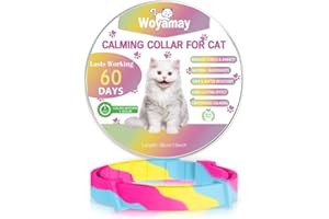 Woyamay Collare Calmante per Gatti, Collari Calmanti Feromoni Gatto Regolabile e Impermeabile, Naturale Collare Gatto Calmante per Gatti di Taglia Piccola, Media e Grande, Arcobaleno