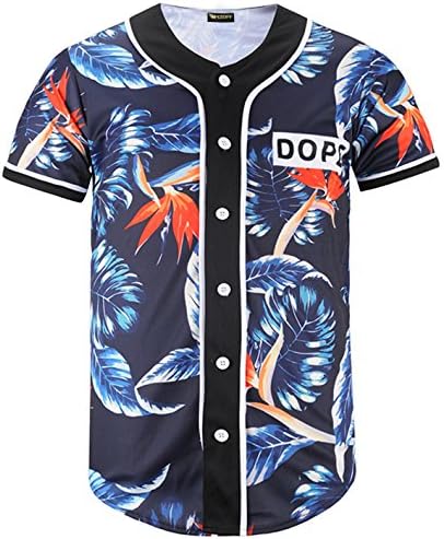 Pizoff Short Sleeve Arc Bottom Baseball Team Jersey 3D All Over Colorful Floral Print Basketball Shirt Y1724-57-XL