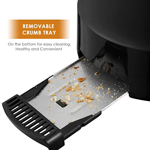 Aicok Toaster 2 Scheiben, Cool Touch Toaster mit 7 Toast Einstellungen, einfach zu reinigen, schwarz - 4