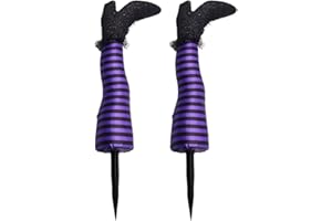 UOTORY Halloween Witch Legs,Stakes Decorations Wicked Witch Legs Halloween Yard Stakes,Party Porch Wicked Hanging House Foot Outdoor Decorations (Purple)