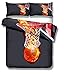 Produktbild REALIN Basketball Bettwäsche 3D Bettbezüge Set Jugend Prallt Eisfeuerthema Zurück Muster Bett Sets 2/3/4Teilig Bettbezüge/Kissenbezüge/Bettlaken Für Kinder,Jungen,Mädchen