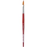 da Vinci Suluboya Serisi 5587 CosmoTop Spin Boya Fır&ccedil;ası, Kırmızı Saplı Eğimli Astar Sentetik, Boyut 10 (5587-10)