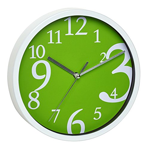 TFA-Dostmann Analoge Wanduhr TFA 60.3034.04 mit geräuscharmem Uhrwerk (Grün)