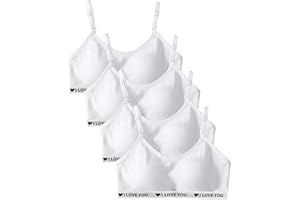 Bysion Sujetador Deportivo de Algodón para Niña Adolescente Bralette Camiseta de Tirantes Joven Ropa Interior para 10 a 18 años