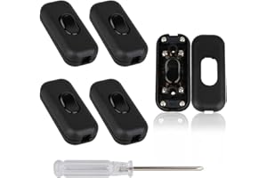Zevnico 5Pcs Lamp Switch, Black Inline Switch, AC 250V 6A Torpedo Rocker In Line Light Switches, ON OFF 2-3 Core Electrical Cable, Replacement/Repairs for Appliance Table Lamps Wire Plug Cord Switch