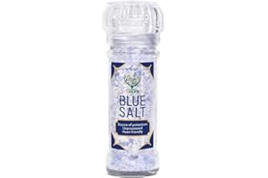 EUPHERBIA Blue Salt, Coarse, Rare Mineral Salt, High Potassium, Lower Sodium, Natural, Unprocessed, Hand Harvested, Kosher Certified, 100gm (3.5 Oz)