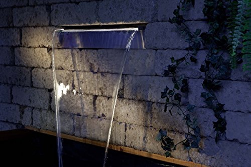 Seliger Wasserfall Aquafall 1500 mm Edelstahl silber Kaskaden Gartenteich 2. Wahl 100 mm Auslauflippe - 3