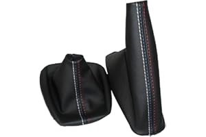 GENERIC Pomo del cambio de marchas Funda polaina freno de mano manual Funda de polaina Para BMW Serie 3 E36 E46 E30 E34 M3 Z3 Funda de Palanca de Cambio Negra Accesorios de cuero M