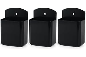 WAAYANG 3 Pcs Wall Mount Remote Control Holder TV Controller Holder Self Adhesive Marker Holder, Pen Holder Containers for Home Office School (Black)
