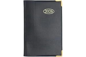 Orbitron 2026 POCKET DIARY - Week To A View - Soft Vinyl Cover - Black Blue or Red (Black)