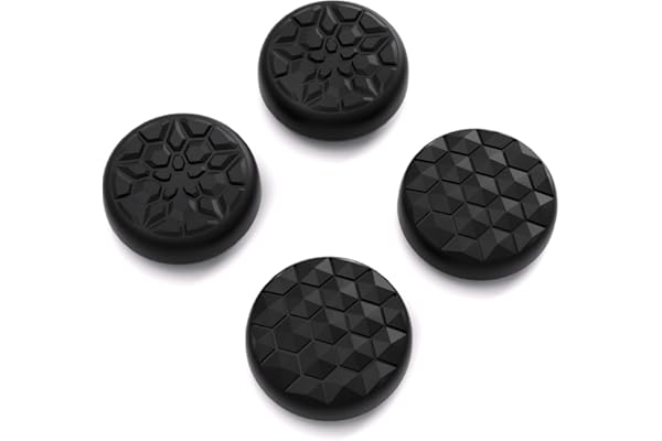 playvital Capuchon Joystick pour Steam Deck OLED Console,Joystick Cap pour Steam Deck LCD,Silicone Thumb Grip Caps pour PS Portal Accessoire Thumbstick Cover-Noir
