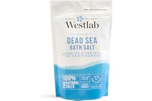 Westlab - Soothing Dead Sea Salt - 5kg Resealable Pouch - 100% Natural, Pure & Unscented Mineral Salts - Nourishes & Soothes Dry, Irritated Skin