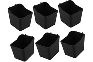 VILLFUL 6Pcs Pegboard Cup Holders with Hooks and Storage Bins for Garage Workshop Craft Room Office Kitchen Organiser