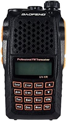 BAOFENG UV-6R VHF/UHF Dual Band Handheld Transceiver Interphone with LCD FM Radio Receiver 5W 128 Memory Channels 1750Hz Call Tone CB Radio DTMF Encode Emergency Alarm Radio