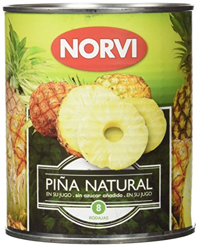Norvi - Piña natural en su jugo, 490 gr., Pack de 3