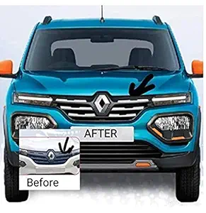 Zenlo Front Chrome Grill Trims for Renault Kwid From only 2019 Onwards model (Set of 6pcs)