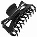 Women Bath Black Plastic Hair Barrette Clip Claws Clamp