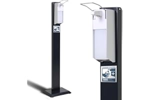 SWAVGO - Hygienestation mit Desinfektionsspender - Desinfektionssäule mit Sensor oder Manual - Desinfektionsstation für Innen & Außen (Manual 1000 ml)