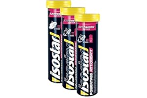 ‎ISOSTAD Isostar Powertabs isotonisches Getränk – Sportdrink für intensives Training – kalorienreduzierter Iso Drink – Cranberry, 3 Tuben