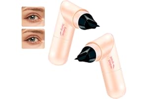 DENESTUP 2Pcs Eyeliner Stamp Wing Cat Eye Liner Stamp, Black Liquid Eyeliner Long Lasting Waterproof Winged Eyeliner Stamp for Women Eye Makeup (black+Brown)