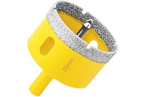 Aohhy Broca de Diamante 55mm con Piloto de Centrado, Profesional Sierra Coronas Perforadora de Diamante para Azulejos, Porcelana, Vidrio, Mármol y Cerámica