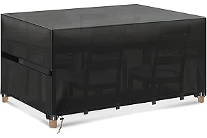SZHTFX 420D Housse Salon de Jardin Extérieur Protection Table et Chaise Housse de Protection Table de Jardin Tissu Oxford Housse de Meuble avec Résistance au Vent Anti-UV Bâche de Protection 242*162*100cm
