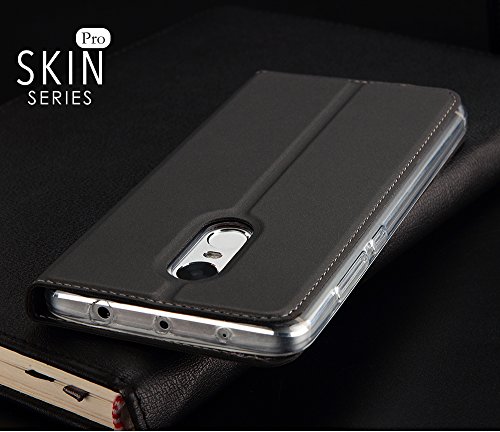 Xiaomi RedMi Note 4X Funda  SMTR Ultra Silm de PU Cuero Flip  Leather Wallet Case Cover Carcasa Funda con Ranura de Tarjeta Cierre Magn  tico y funci  n de soporte para Xiaomi RedMi Note 4X  Gris oscuro