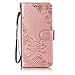 Produktbild Homikon PU Leder Hülle Schön Spitze Schutzhülle Brieftasche Ledertasche Bookstyle Lanyard Weiche Handyhülle Kunstleder Lederhülle Silikon Tasche Kompatibel mit Samsung Galaxy A6 2018 - Roségold