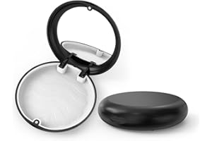 LIYUN 1 Pezzo Custodia per apparecchio dentale con specchio, Nero, Porta-gouttière, Custodia per protesi dentale, Per apparecchi ortodontici, protesi, gouttière anti-bruxismo